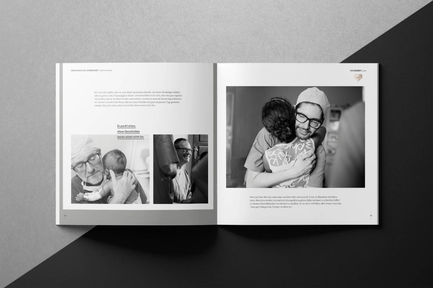 Editorial Design Reise ins Ungewisse Doppelseite