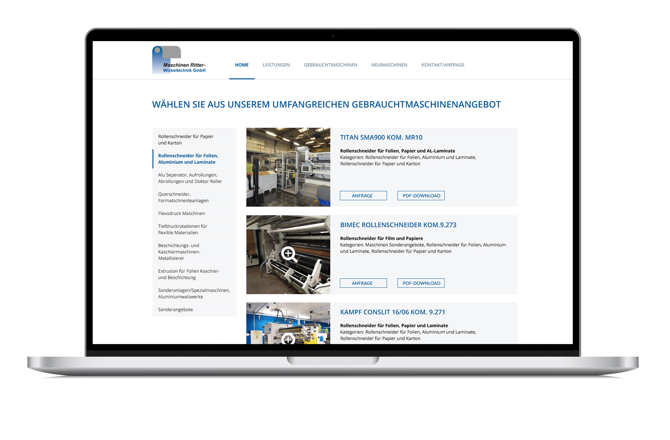 Maschinen-Ritter-Wickeltechnik-Webdesign